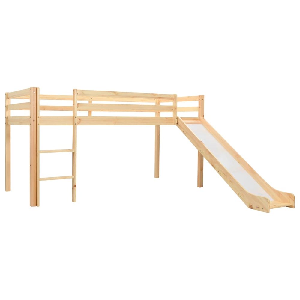 Vidaxl Rám detskej poschodovej postele so šmykľavkou a rebríkom 97x208 cm borovica